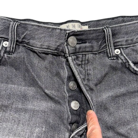 We The Free Cutoff Denim Shorts Black Waist 30 - Picture 6 of 7